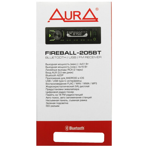 Купить Автопроигрыватель AurA FIREBALL-205BT  5608245. Характеристики, отзывы и цены в Донецке