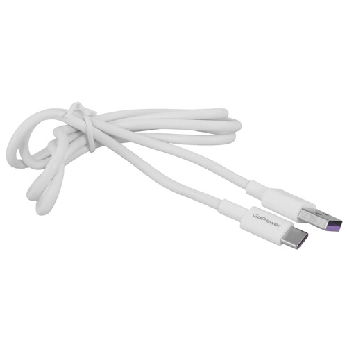 Купить Кабель круглый GoPower USB Type-C - USB 2.0 Type-A белый 1 м  9183108. Характеристики, отзывы и цены в Донецке