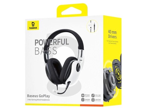 Купить Проводные наушники Baseus GoPlay 1 Max белый 2024  5629064. Характеристики, отзывы и цены в Донецке