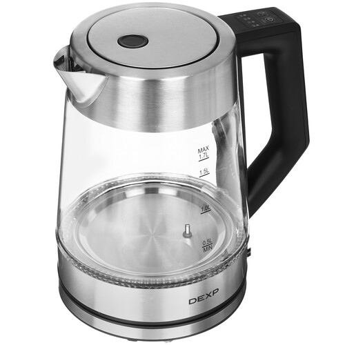 Купить Электрочайник DEXP EK-05GKWS серебристый  9060548. Характеристики, отзывы и цены в Донецке