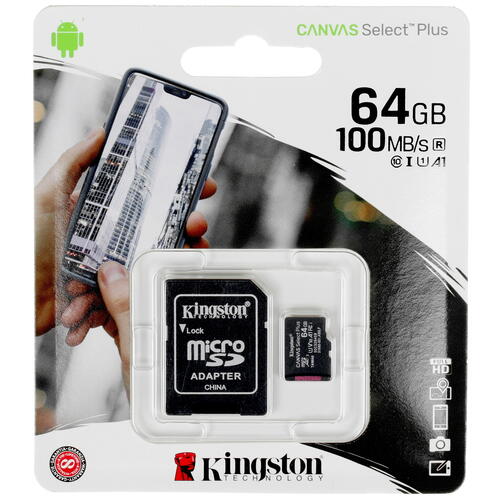 Купить Карта памяти Kingston Canvas Select Plus microSDXC 64 ГБ [SDCS2/64GB]  1664086. Характеристики, отзывы и цены в Донецке