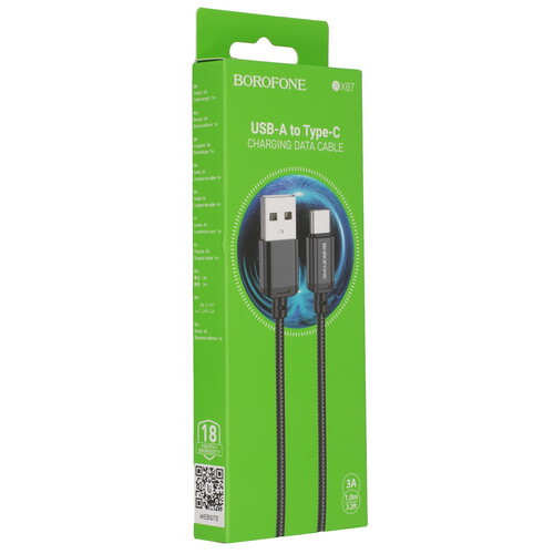 Купить Кабель круглый Borofone USB Type-C - USB 2.0 Type-A черный 1 м  9238059. Характеристики, отзывы и цены в Донецке