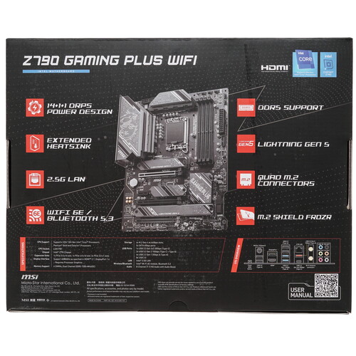 Купить Материнская плата MSI Z790 GAMING PLUS WIFI  5432703. Характеристики, отзывы и цены в Донецке