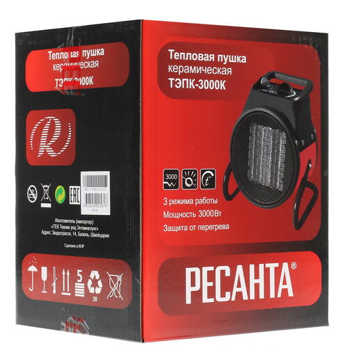Купить Тепловая пушка электрическая Ресанта ТЭПК-3000K  1263976. Характеристики, отзывы и цены в Донецке