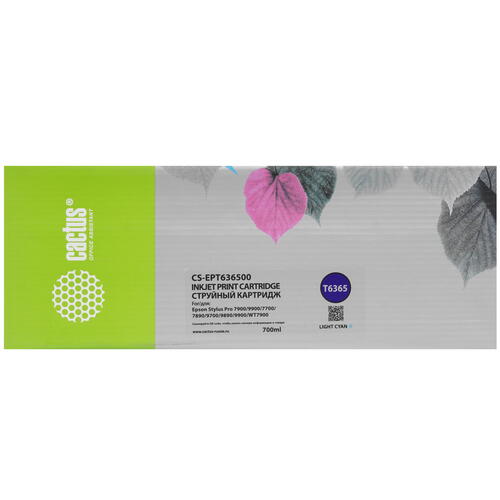 Купить Картридж Cactus CS-EPT636500 светло-голубой  9926191. Характеристики, отзывы и цены в Донецке