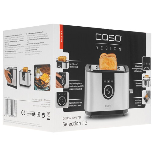 Купить Тостер CASO Selection T2 серебристый  5342140. Характеристики, отзывы и цены в Донецке