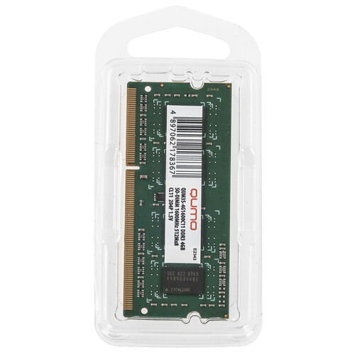 Купить Оперативная память SODIMM QUMO [QUM3S-4G1600C11] 4 ГБ  5356224. Характеристики, отзывы и цены в Донецке