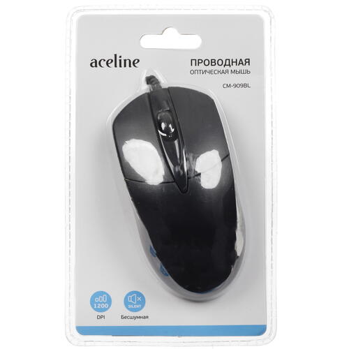 Купить Мышь проводная Aceline CM-909BL Silent  черный  5409637. Характеристики, отзывы и цены в Донецке