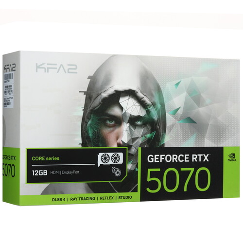 Купить Видеокарта KFA2 GeForce RTX 5070 CORE OC 2FAN LED White  5621524. Характеристики, отзывы и цены в Донецке