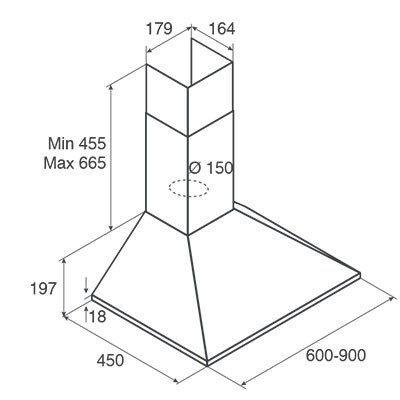 Купить Вытяжка каминная Jetair GAIA AN/A/60 черный  1106512. Характеристики, отзывы и цены в Донецке
