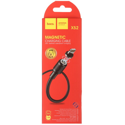 Купить Кабель круглый Hoco Lightning 8-pin - USB 2.0 Type-A черный 1 м  5474955. Характеристики, отзывы и цены в Донецке