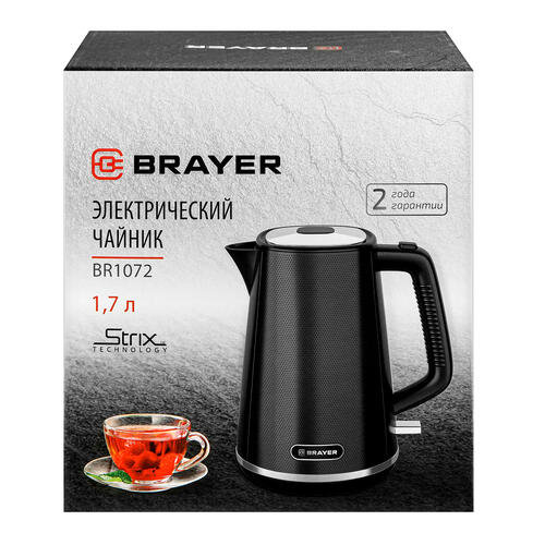 Купить Электрочайник BRAYER BR1072 черный  9052777. Характеристики, отзывы и цены в Донецке