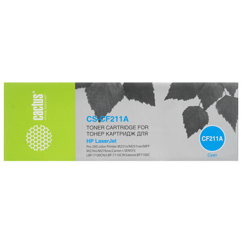 Купить Картридж лазерный Cactus CS-CF211A голубой, с чипом  6679089. Характеристики, отзывы и цены в Донецке