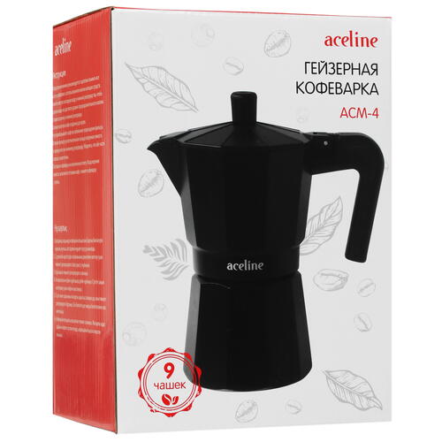 Купить Гейзерная кофеварка Aceline ACM-4 черный  4791532. Характеристики, отзывы и цены в Донецке