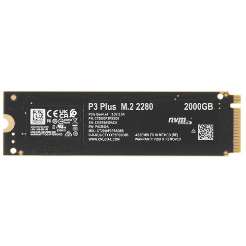Купить 2000 ГБ M.2 NVMe накопитель Crucial P3 Plus [CT2000P3PSSD8]  5045156. Характеристики, отзывы и цены в Донецке