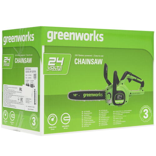 Купить Аккумуляторная цепная пила GreenWorks GD24CS30  шина - 30 см (12") Без ЗУ, Без АКБ  5081472. Характеристики, отзывы и цены в Донецке