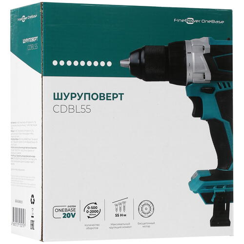 Купить Дрель-шуруповерт FinePower CDBL55 OneBase20 без ЗУ, без АКБ  4747492. Характеристики, отзывы и цены в Донецке
