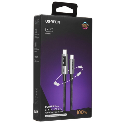 Купить Кабель круглый Ugreen USB Type-C - USB Type-C серый 0.5 м  5601586. Характеристики, отзывы и цены в Донецке