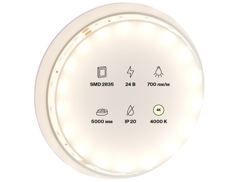 Купить Светодиодная лента Maytoni 24В 2835 7.2Вт/м 4000K 5м IP20  9184992. Характеристики, отзывы и цены в Донецке