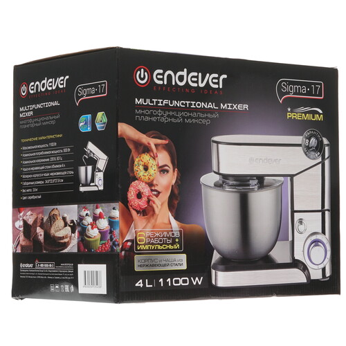 Купить Миксер Endever Sigma-17 серебристый  8194494. Характеристики, отзывы и цены в Донецке