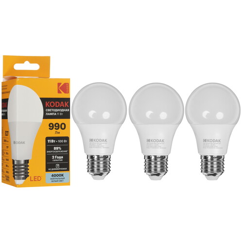 Купить Комплект светодиодных ламп Kodak A60-11W-840-E27  9305898. Характеристики, отзывы и цены в Донецке