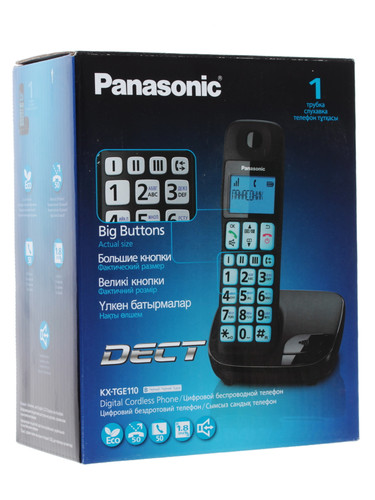 Купить Телефон беспроводной (DECT) Panasonic KX-TGE110RUB  7984725. Характеристики, отзывы и цены в Донецке
