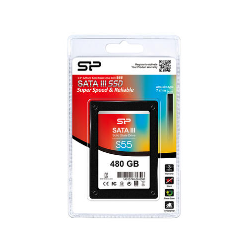 Купить 480 ГБ 2.5" SATA накопитель Silicon Power Slim S55 [SP480GBSS3S55S25]  0194880. Характеристики, отзывы и цены в Донецке