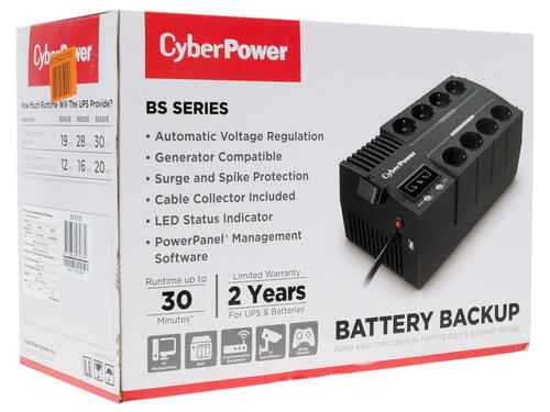Купить ИБП CyberPower BS850E NEW  1214300. Характеристики, отзывы и цены в Донецке