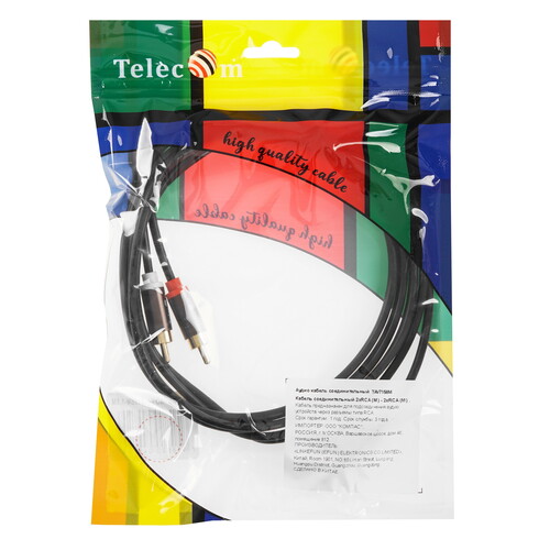 Купить Кабель   Telecom 2RCA - 2RCA черный  9172266. Характеристики, отзывы и цены в Донецке