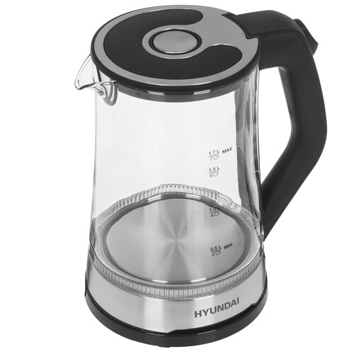 Купить Электрочайник Hyundai HYK-G3401 черный  9228381. Характеристики, отзывы и цены в Донецке