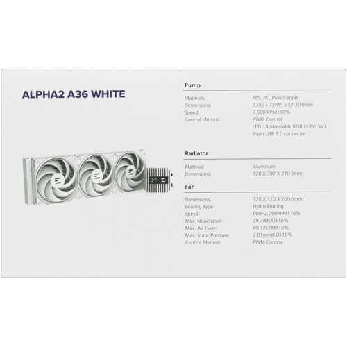 Купить Система охлаждения ZALMAN ALPHA2 A36  белая  5447521. Характеристики, отзывы и цены в Донецке
