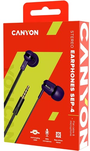 Купить Проводные наушники Canyon SEP-4 фиолетовый  9134266. Характеристики, отзывы и цены в Донецке