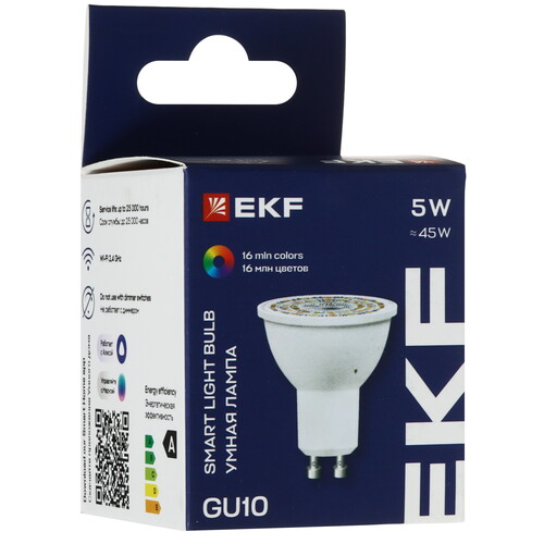 Купить Умная светодиодная лампа EKF Connect RGBW GU10  5490559. Характеристики, отзывы и цены в Донецке