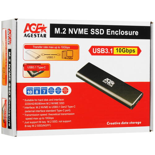 Купить M.2 Внешний бокс AgeStar 31UBNV1C  5366181. Характеристики, отзывы и цены в Донецке