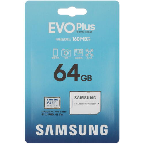 Купить Карта памяти Samsung EVO Plus microSDXC 64 ГБ [MB-MC64SA/CN]  5463934. Характеристики, отзывы и цены в Донецке
