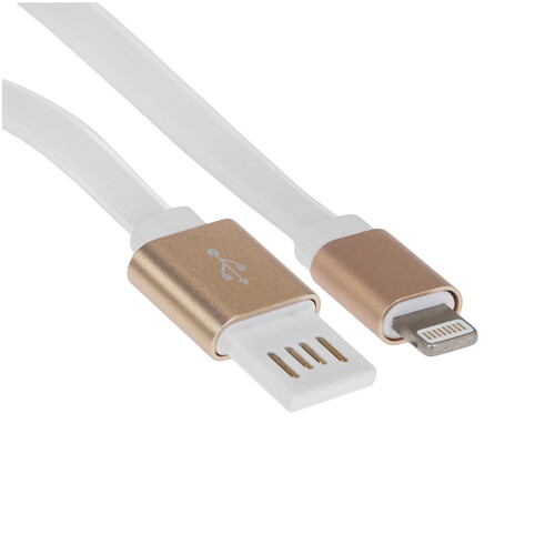 Купить Кабель плоский Cablexpert Lightning 8-pin - USB 2.0 Type-A белый 1 м  5485434. Характеристики, отзывы и цены в Донецке
