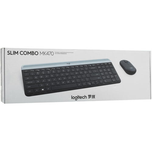 Купить Клавиатура+мышь беспроводная   Logitech Slim Wireless Desktop MK470 черный  5074621. Характеристики, отзывы и цены в Донецке