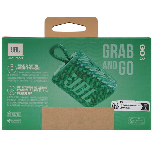 Купить Портативная колонка JBL GO 3 Eco, зеленый  5443967. Характеристики, отзывы и цены в Донецке