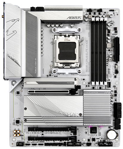 Купить Материнская плата GIGABYTE B650 AORUS ELITE AX ICE  5438136. Характеристики, отзывы и цены в Донецке
