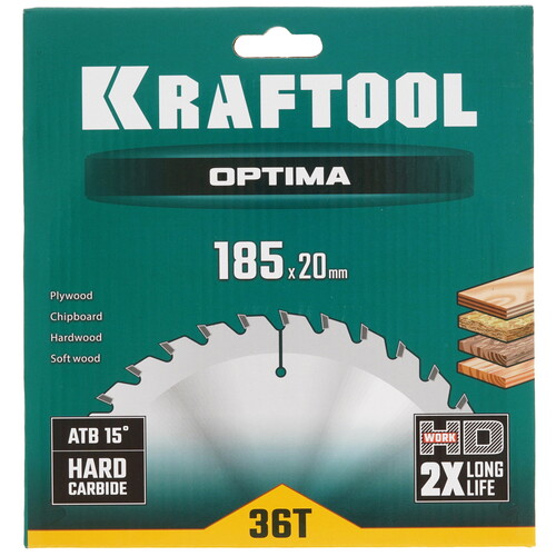 Купить Диск пильный KRAFTOOL 36951-185-20  9107951. Характеристики, отзывы и цены в Донецке
