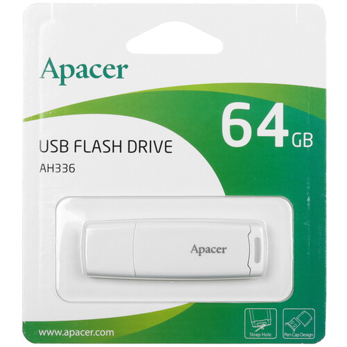 Купить Память USB Flash 64 ГБ Apacer AH336 [AP64GAH336W-1]  4900858. Характеристики, отзывы и цены в Донецке