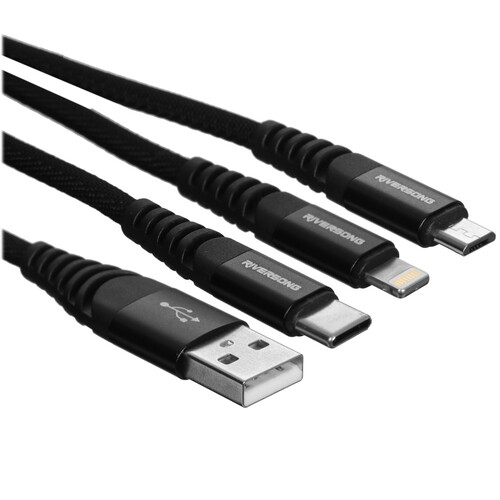 Купить Кабель круглый RIVERSONG Lightning 8-pin, micro USB, USB Type-C - USB 2.0 Type-A черный 1.2 м  5489958. Характеристики, отзывы и цены в Донецке