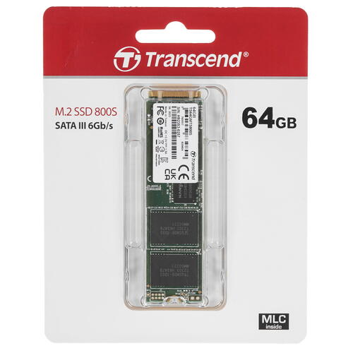 Купить 64 ГБ M.2 SATA накопитель Transcend MTS800S [TS64GMTS800S]  9918161. Характеристики, отзывы и цены в Донецке