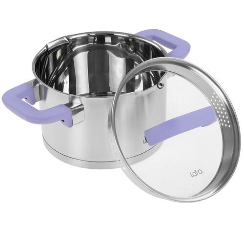 Купить Кастрюля Lara Лаванда LR02-252 2.8 л 18 см серебристый  9137073. Характеристики, отзывы и цены в Донецке