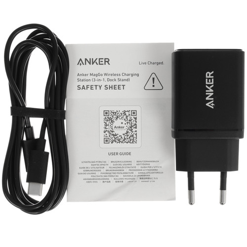 Купить Беспроводное зарядное устройство Anker MagGo 3-in-1 черный  5653107. Характеристики, отзывы и цены в Донецке
