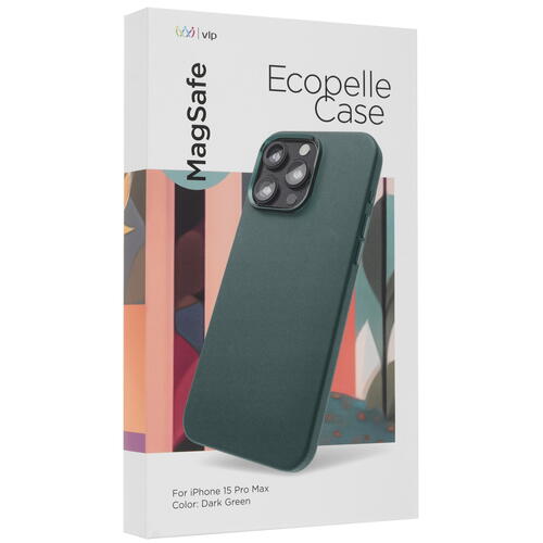 Купить Накладка  VLP Ecopelle Case with MagSafe для Apple iPhone 15 Pro Max зеленый  5460452. Характеристики, отзывы и цены в Донецке