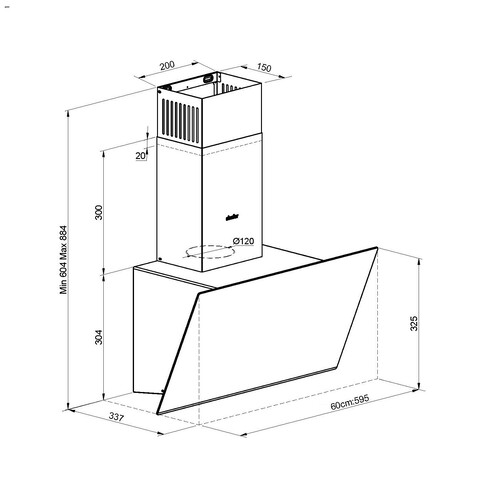 Купить Вытяжка наклонная Simfer 8655SM черный  9052235. Характеристики, отзывы и цены в Донецке