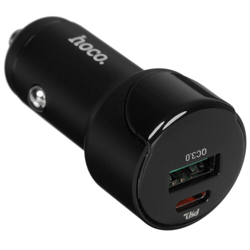 Купить Автомобильное ЗУ Hoco Z42 Light Road черный  9244301. Характеристики, отзывы и цены в Донецке
