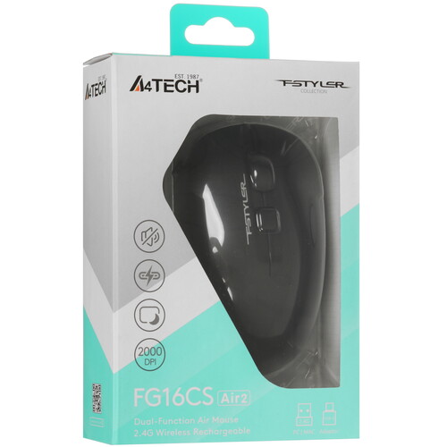Купить Мышь беспроводная A4Tech Fstyler FG16CS Air 2  черный  5632900. Характеристики, отзывы и цены в Донецке