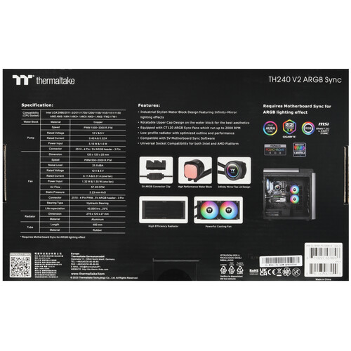 Купить Система охлаждения Thermaltake TH240 V2 ARGB Sync черная  5426596. Характеристики, отзывы и цены в Донецке